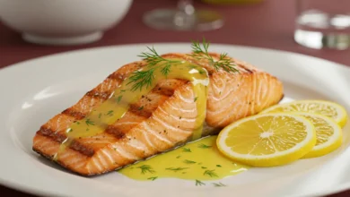 Grilled Salmon Dinner Extraordinary With Lemon Butter